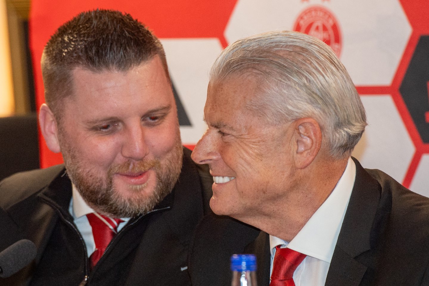  Chief executive Alan Burrows, (l) and Chairman Dave Cormack at the AGM. Image: Kami Thomson/DC Thomson