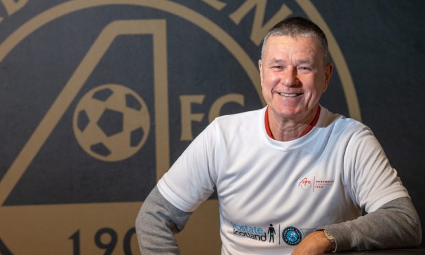 Tony Regan at Pittodrie Stadium. The oil and gas engineer was a part of the Prostate FFIT programme run by Aberdeen FC Community Trust and Prostate Scotland. Image: Kami Thomson/DC Thomson