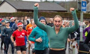 Celebrations at the Banchory Boxing Day Fun Run. All images: Kami Thomson/DC Thomson