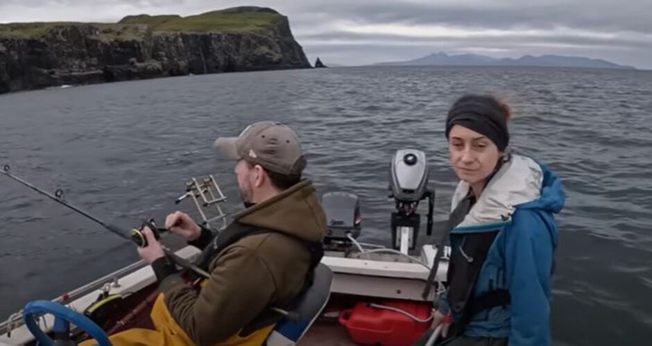 Living the Skye Life on Skye. The couple are in a boat near Carbost. 