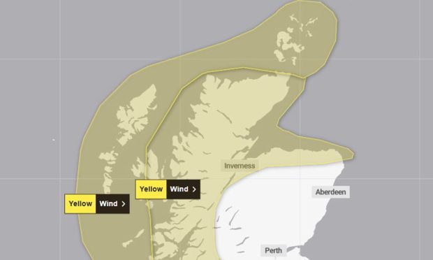 Weather warnings for wind have been issued by the Met Office for this weekend. Image: Met Office.