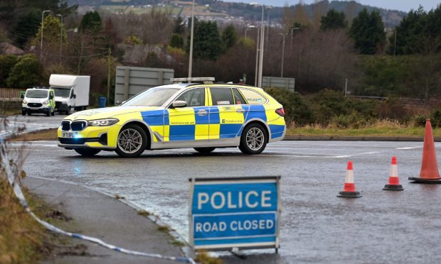 One person has been transported to hospital following the crash. Image: Sandy McCook/DC Thomson