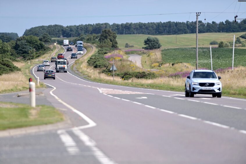 Vehicles on a section of the A96 between Inverness and Nairn.