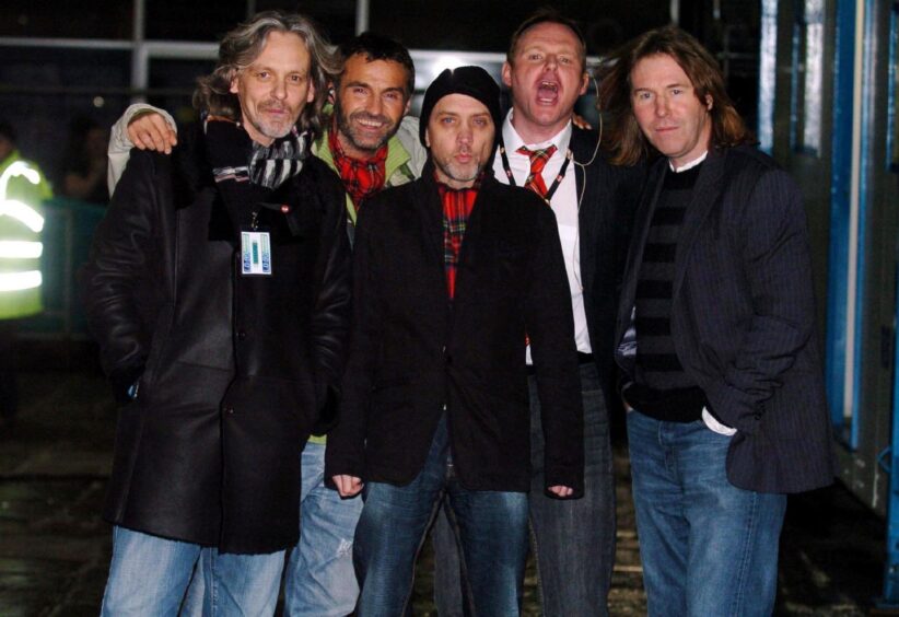 Wet Wet Wet's Graeme Clark, Marti Pellow, Neil Mitchell, Tom Cunningham and Graham Duffin before they entertained the crowds at Aberdeen's Hogmanay 