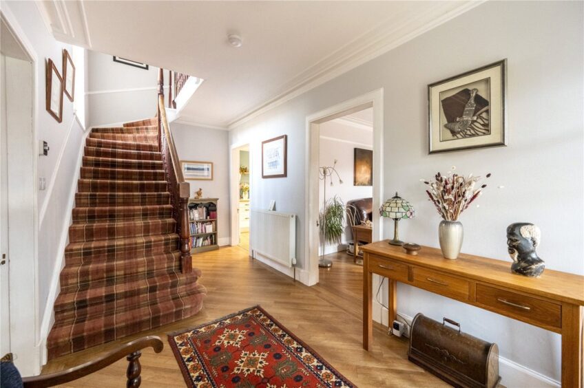 Entrance hall of a riverside house in Nethy Bridge.