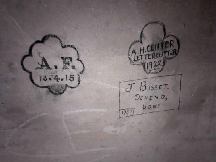 Graffiti inside Udny Mort House.