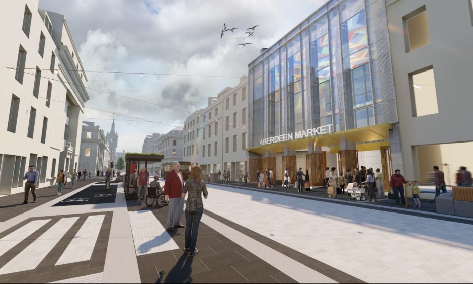 Design images of how Union Street could look once the works are complete. Image: Aberdeen City Council