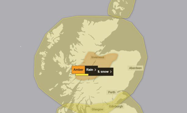 Amber warning for rain issued by the Met Office. Image: Met Office.