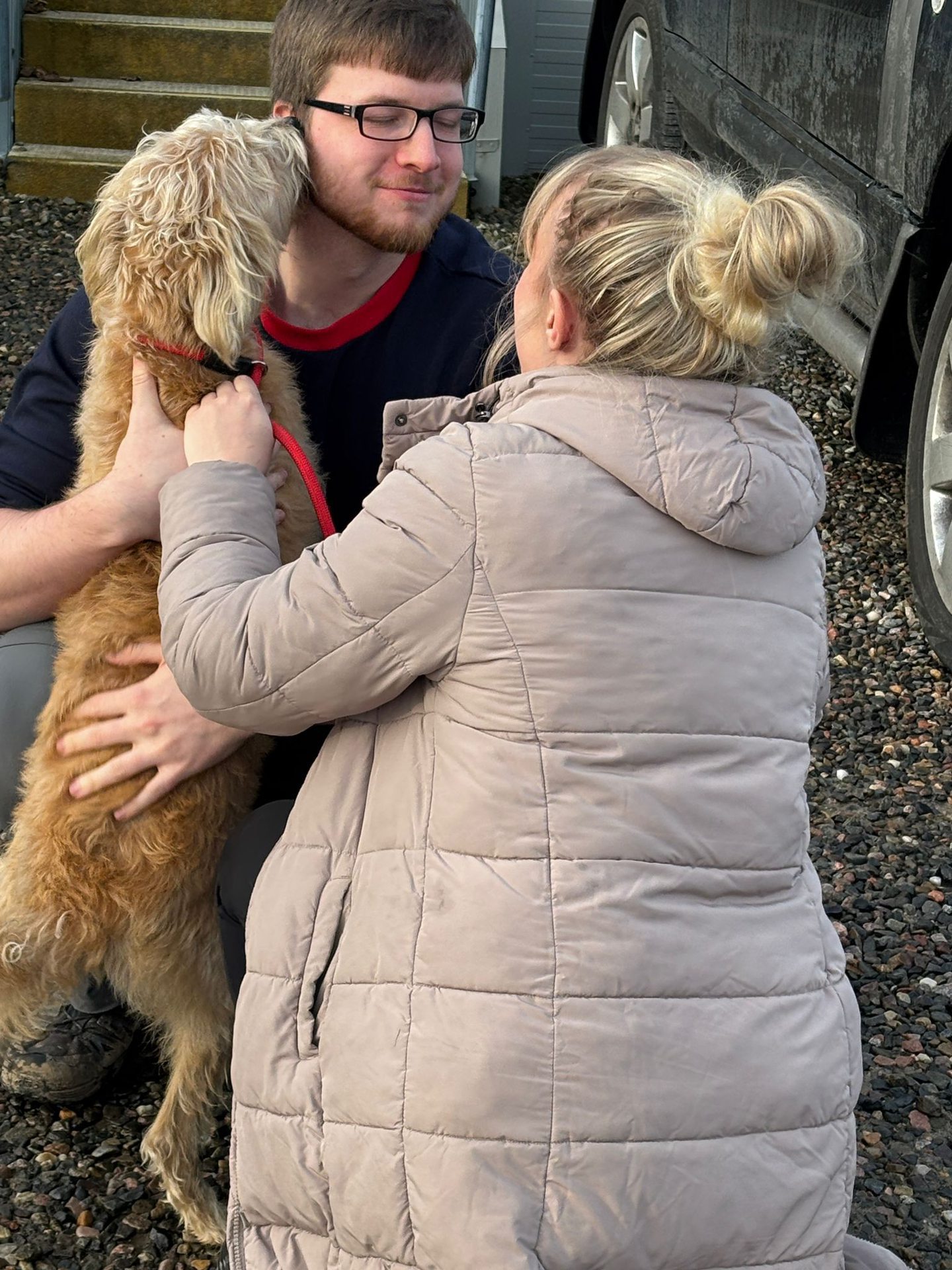 Victoria and Ross embrace Otis after he was found