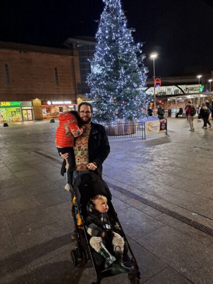 Inverness dad with his two children