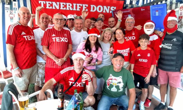 The Tenerife Dons gather at Zizzi's on matchdays. Image supplied by Martyn Mackie.