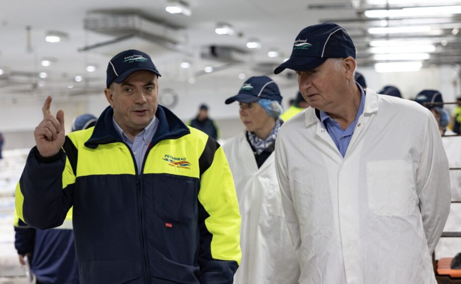 Peterhead Port Authority's Peter Duncan, left, giving UK fisheries minister Daniel Zeichner a tour of the fish market earlier this year