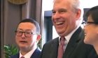 Yang Tengbo with Prince Andrew. Image: Youtube/PitchAtPalace