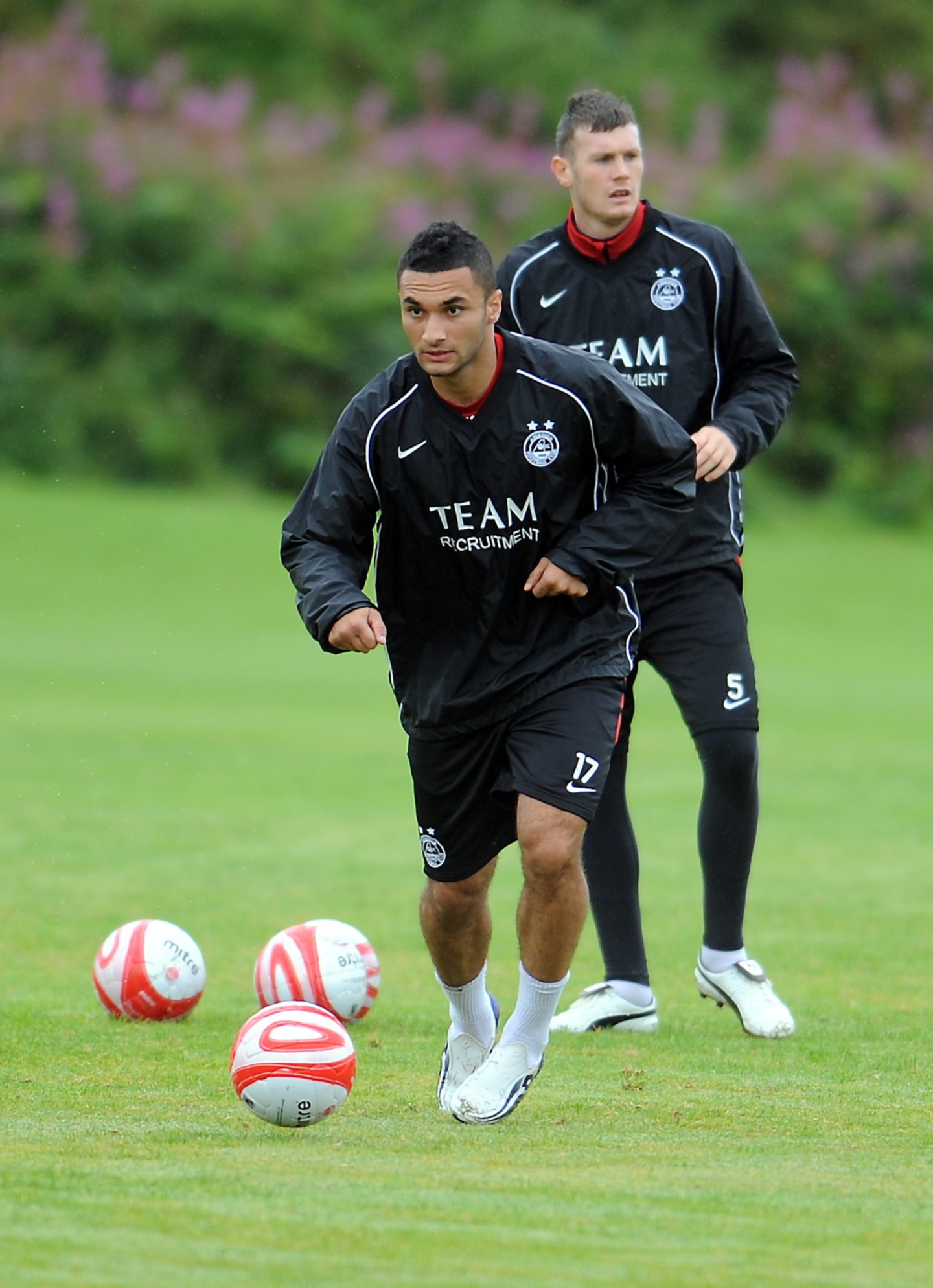 Mazin Ahmad with a ball at his feet during a trial with Aberdeen in 2009.