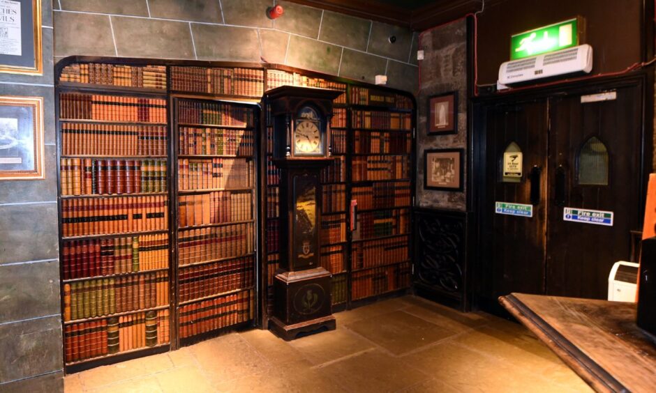 Bookcase door at Slains 