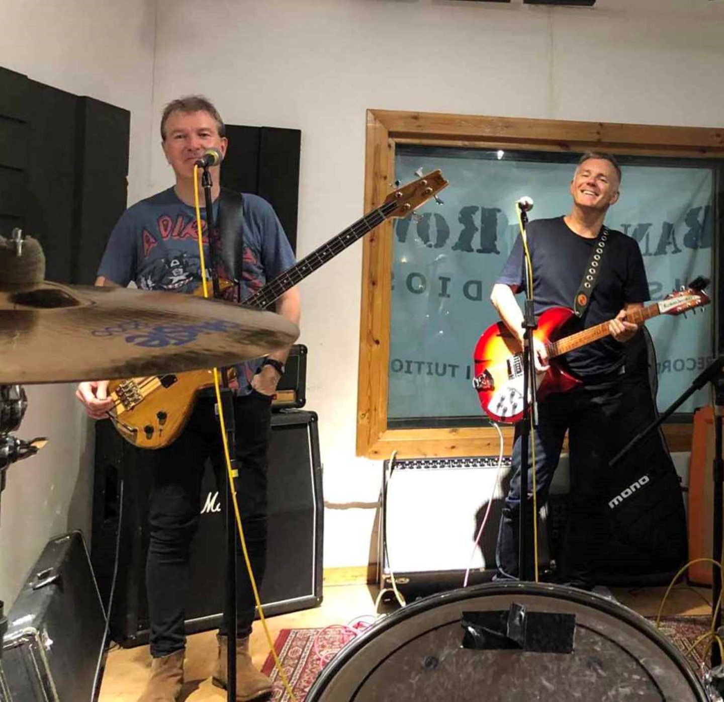 Aberdeen post-punk band He's Dead Jim. Allan Bell bass/vocals (left) and Neil Christie guitar/vocals . Image supplied by Allan Bell