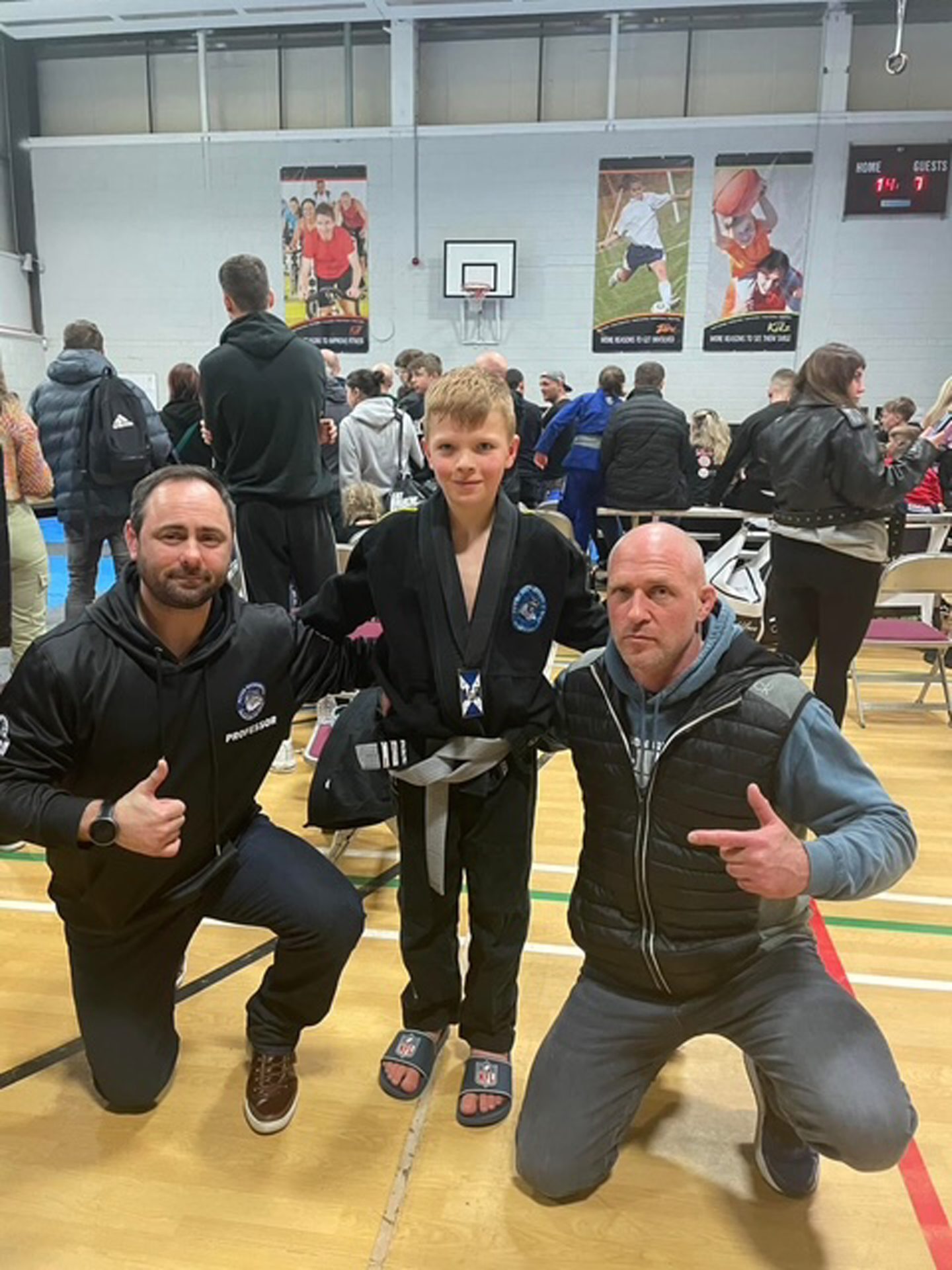 Peter and Dexter Richardson who train in Cove, Aberdeen after Dexter competed in Jiu Jitsu. 