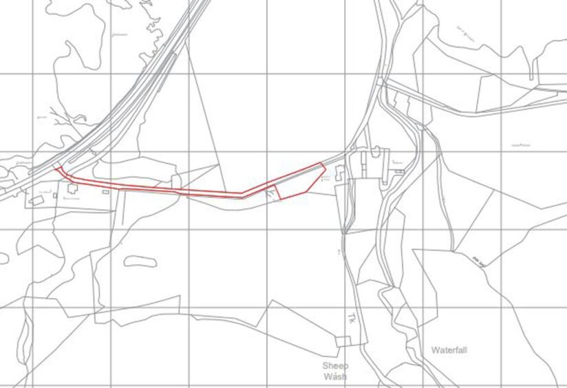 The location of the application in principle for a dwelling house at Kilmore.