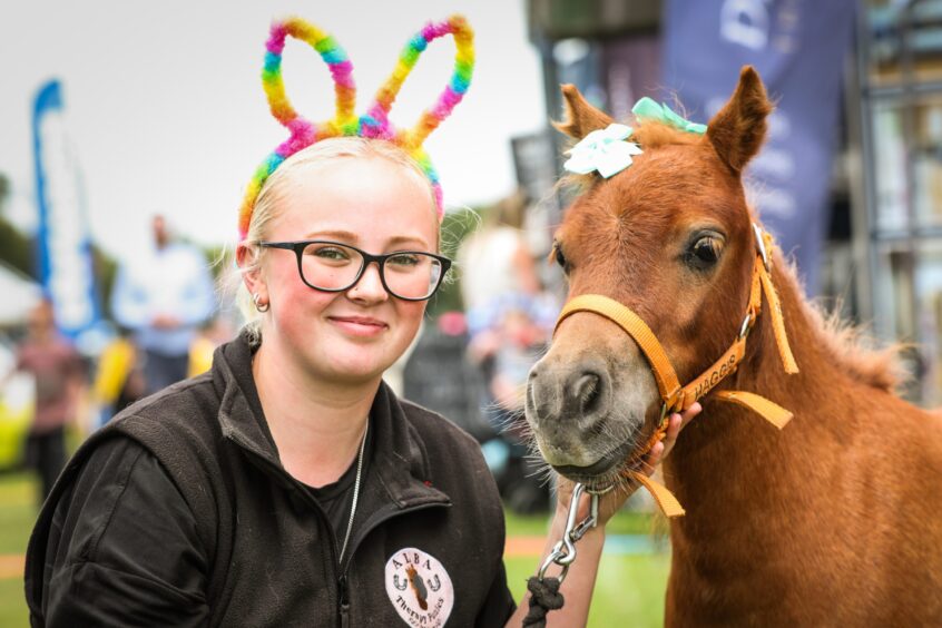 Drew Myers with her Miniature Shetland pony, Haggis, at Perth Show.