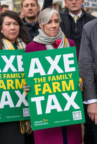 Protesters at a farming rally in London last month.