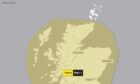 Most of Scotland's north and north east are affected by the warning. Image: Met Office