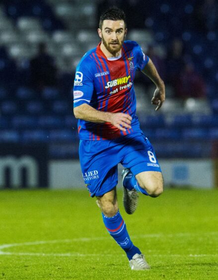 Inverness Caledonian Thistle midfielder Ross Draper in action against Stirling Albion on January 16, 2015 at the Caledonian Stadium, Inverness. 