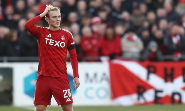 Aberdeen defender Alexander Jensen during the 3-0 Scottish Cup win against Elgin City. Image: Shutterstock