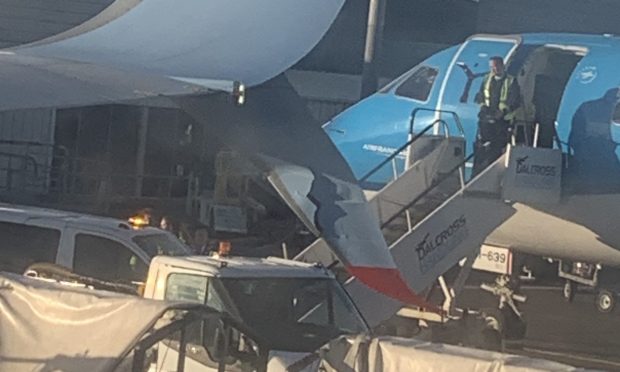 TUI airplane damaged due to collision with catering van. Image: Supplied.