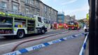 The blaze destroyed the Poundland store on Elgin High Street. Image: DC Thomson