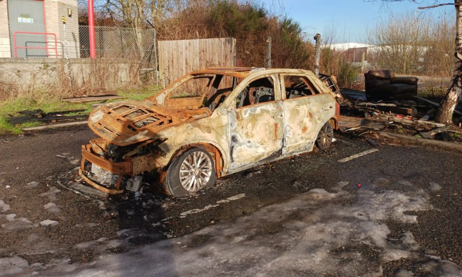 Burnt out car.