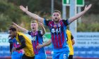 Inverness Caledonian Thistle defender and captain Danny Devine appeals for a decision with his hands in the air at the Caledonian Stadium, Inverness.