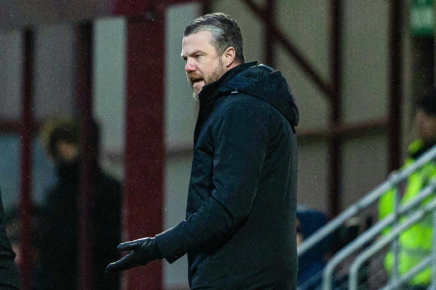 Aberdeen manager Jimmy Thelin during the Premiership match against Motherwell at Fir Park. Image: SNS 