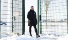 Aberdeen ,manager Jimmy Thelin during a training session at Cormack Park ahead of the game against Hearts.