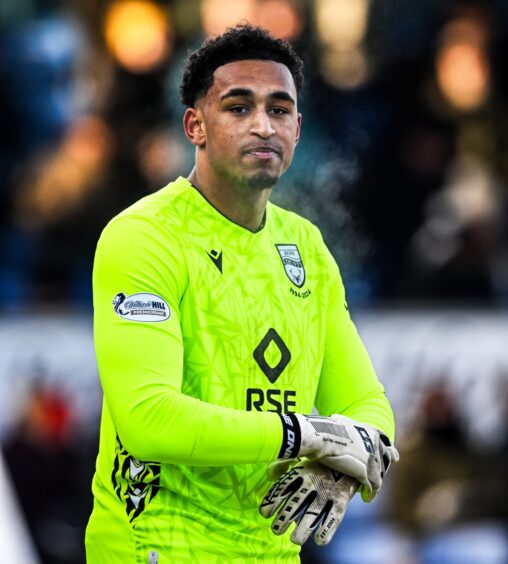 Ross County goalkeeper Jordan Amissah during the 4-1 loss to Celtic in the SPFL Premiership on Saturday, January 11, 2025, at the Global Energy Stadium, Dingwall. 