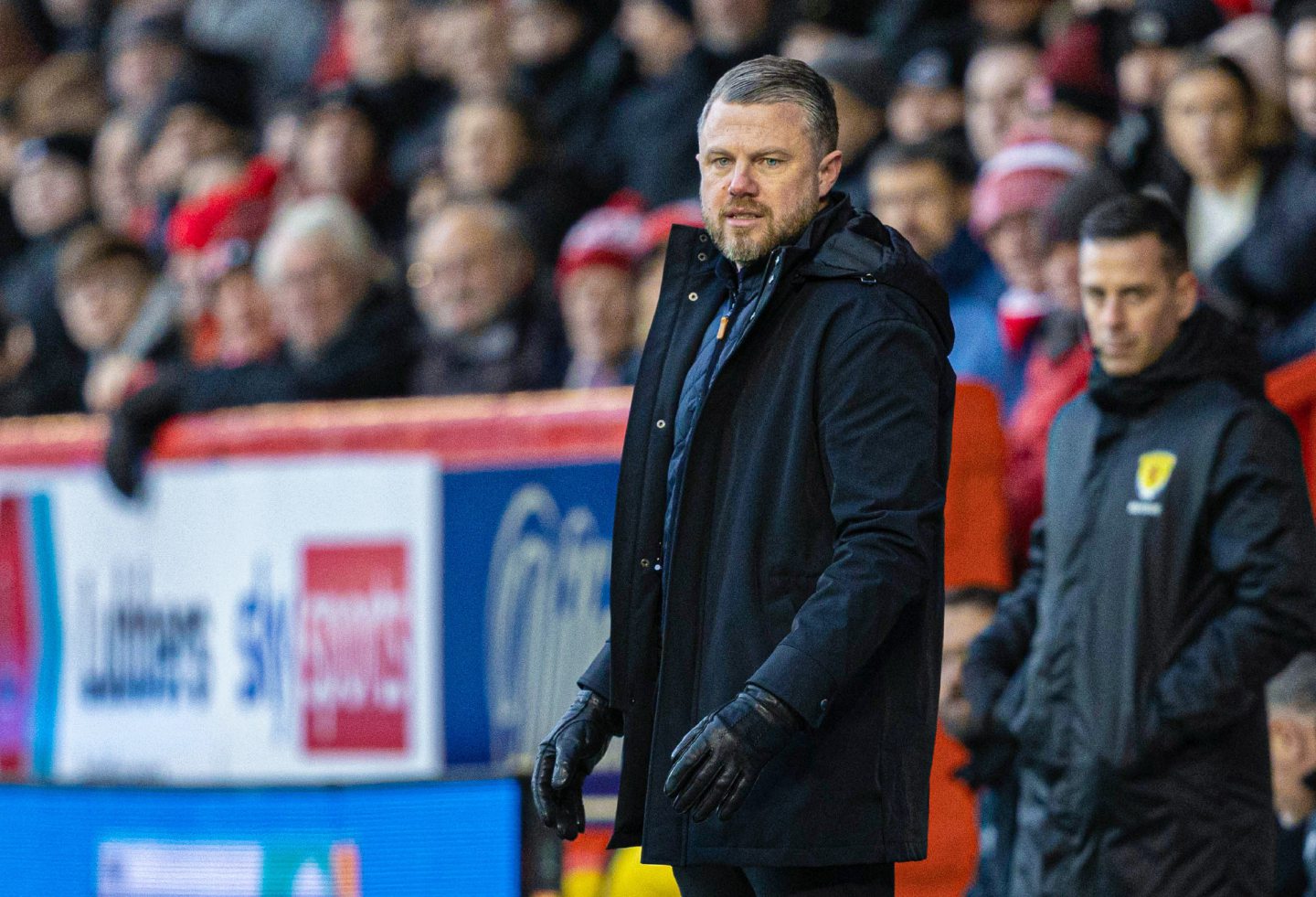 Aberdeen boss J]immy Thelin during the 0-0 draw with Hearts at Pittodrie. Image: SNS