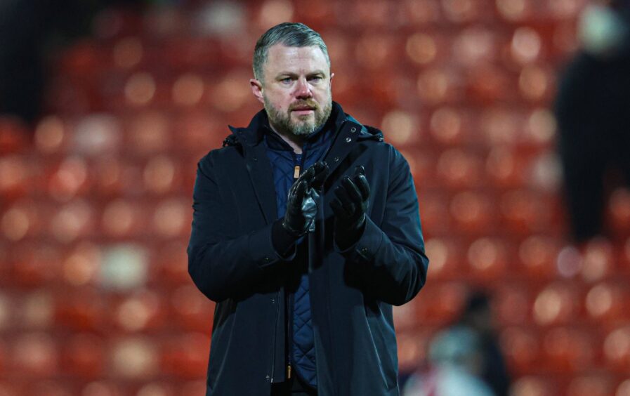 Dons boss Jimmy Thelin at Pittodrie during his first season in charge of the club.