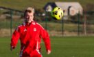 Alexander Jensen during an Aberdeen training session at Cormack Park. Image: SNS