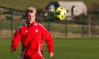 Alexander Jensen during an Aberdeen training session at Cormack Park. Image: SNS