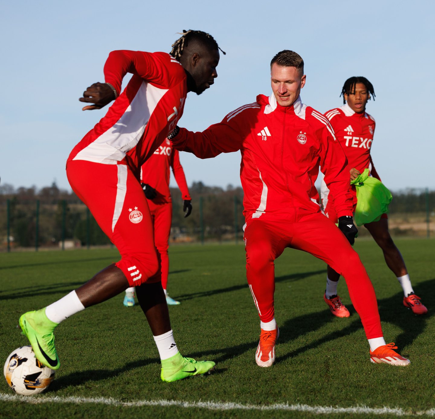 Ante Palaversa during an Aberdeen training session at Cormack ahead of the Scottish Cup game with Elgin City. Image: SNS 