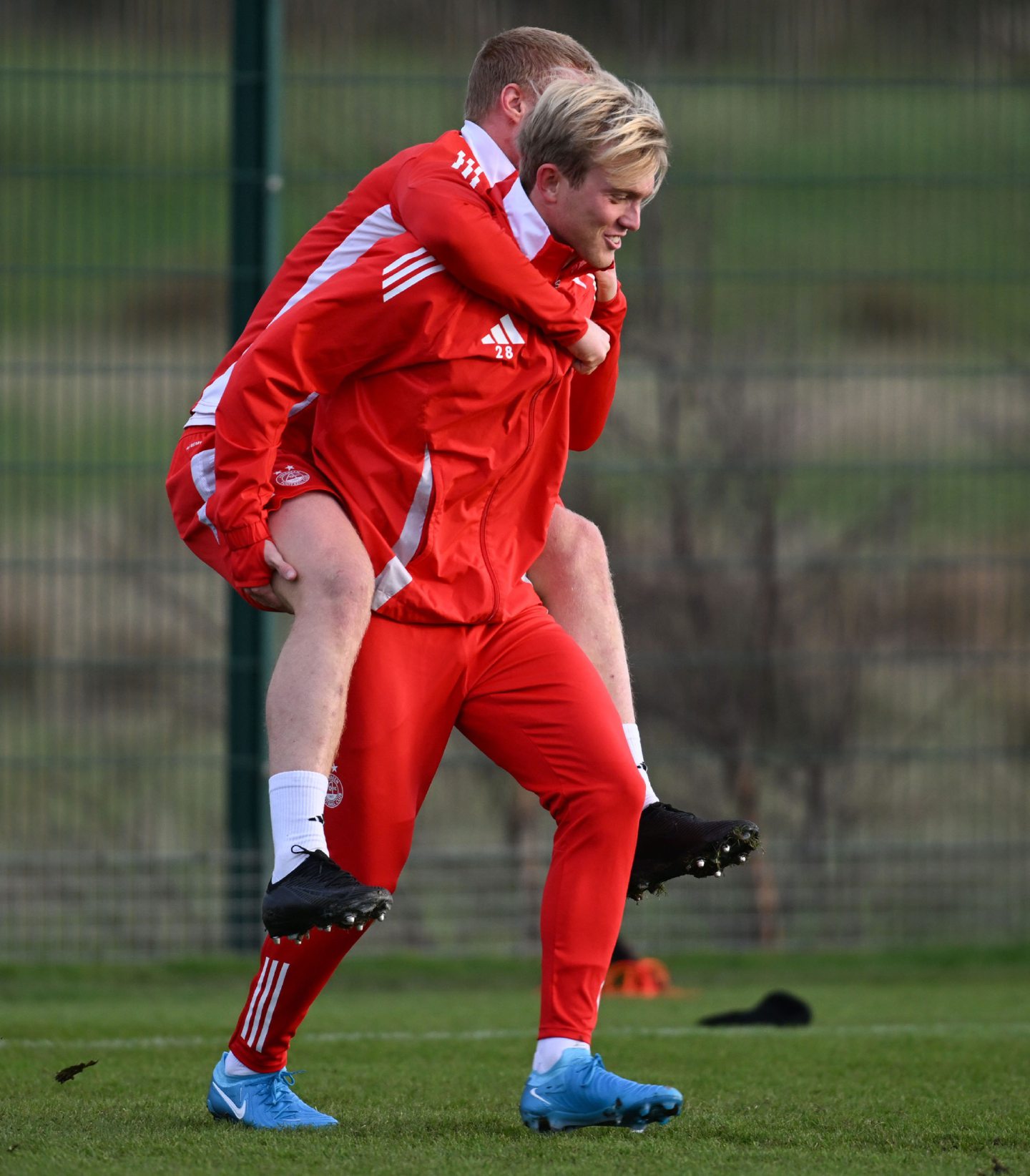 Alexander Jensen during an Aberdeen training session at Cormack Park. Image: SNS 