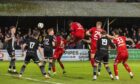 Aberdeen's Luis Lopes scores to make it 2-0 against Elgin City. Image: SNS.