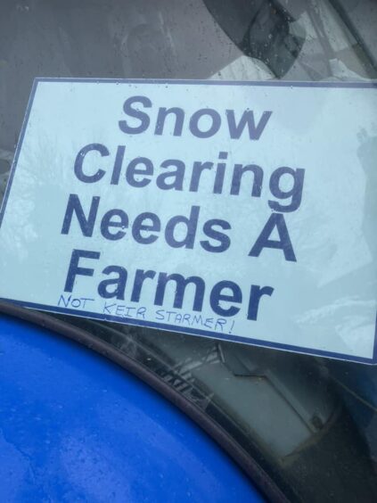 Sign saying snow clearing needs a farmer