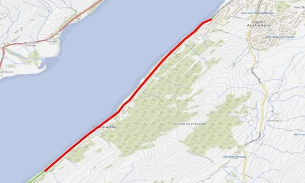 Location of A82 Achintore Road Drainage Works Fort William