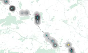 Shows heatmap of crashes on the A96 between 2019 and 2023 based on exclusive analysis