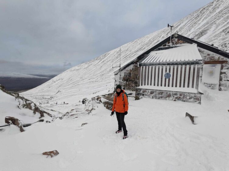 Gayle reaches the CIC hut.