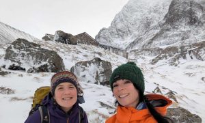 Gayle walks up to the CIC Hut on the north face of Ben Nevis with Hannah Godden of Girls on Hills.