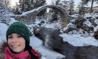 Gayle at Carrbridge's old packhorse bridge, also referred to as the 'coffin' bridge.