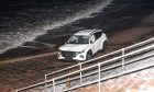 Car crashed on Aberdeen beach