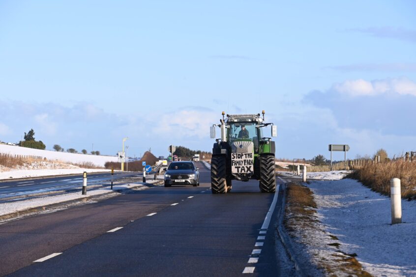 Tractor on its way to Aberdeen.