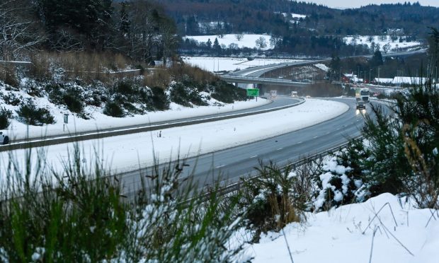 Road conditions on the AWPR at Milltimber. Image: Kenny Elrick/DC Thomson.